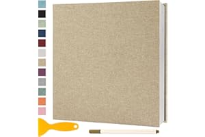 SEMFALBUUMS Album Photo Adhesif Vierge 28x27 CM Classeur Photo Livre Photo Personnalisable Scrapbook de Classe Mariage Livre D'or Enfant Bebe DIY Carte Postale, 40 Pages Kaki