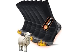 SockWaddles Merino Wool Thermal Hiking Socks for Men Women, Anti Blister & Cushioned Walking Crew Socks, Warm Breathable & Moisture-Wicking for Running Trekking Cycling Work Outdoor Sports 3 Pairs