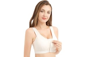 BIMEI Sujetador de cierre frontal Mastectomía sujetador de bolsillo para mamas de silicona desgaste