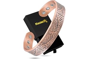 MagnetRX® Pulsera magnética para hombre – Cobre puro 99.9%, terapia magnética ajustable (árbol irlandés)