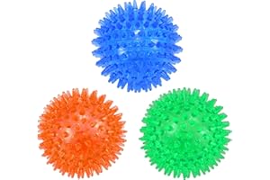 petizer 3-Pack Squeaky Dog Ball Toys,Dogs Chew Spiky Ball, Jouet de Piscine pour Chien Flottant, Jouets à mâcher de Chien pour l’Ennui