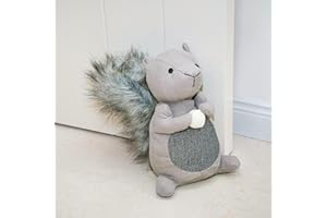 Forecronic Butoir de porte mignon Butoirs de porte décoratifs pour la maison et le bureau, butoir de porte intérieur lesté en forme d'animal Butoir de porte décoratif en tissu - Écureuil