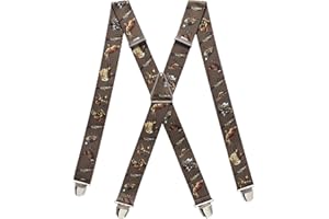 PIERROT Bretelles Homme Larges Made in France - Elastique Ultra Résistant & 4 Clips Extra Fort en X - Taille Ajustable Jusqu’à 130cm - Garantie à Vie - Fabrication Artisanale