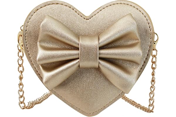 LA HUATE Sac à main mignon pour fille en forme de cœur avec nœud papillon