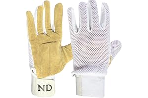 ND Sports Wicket Keeping Gloves – Professional Cricket Wicketkeeper Gloves – Durable Leather Palm & Breathable Mesh Back – Superior Grip & Comfort – Adjustable Wrist Strap – Ideal for All Skill Levels