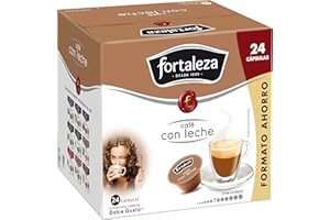 CAFÉ FORTALEZA – DESDE 1885 - Café Fortaleza – Cápsulas Compatibles con Dolce Gusto, Sabor Café con Leche, con un Equilibrio Perfecto y Listo para Tomar, Pack 24 x 3 - Total 72 cápsulas
