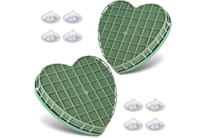 LOVEXIU Mousse Florale Pour Fleurs Fraîches 2pcs,Plaque Mousse En Coeur 19x19x4cm,Florale Bloc Mousse Pour Compositions Florales Avec Grille,Pour Art Floral,Bouquet Fleurs Mariage,Pâques,Anniversaires