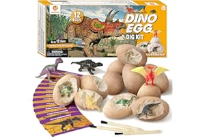 morkka 12 sztuk dinozaurów jajka, zabawka na imprezę, skamieliny, dinozaury, jajka, zestaw do wykopywania, dinozaury, imprezy, favors STEM, zabawka naukowa dla dzieci w wieku 4 +
