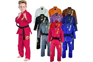 Agile Dragon IBJJF Ultra Light BJJ Brazilian Jiu Jitsu Gi for Kids with Preshrunk Fabric and Free Belt