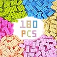 HOTUT Building Bricks 180 Pieces 2x4 Multicolor, Classic Building Blocks Compatible with Most Major Brands, Large Creative Building Toy for Kids, Building Toys for Kids, Girls, Boys Aged 6 Plus