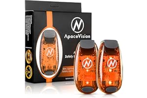 Apace Vision LED Safety Light (2 Pack) with Bonus Items – Clip On Strobe/Running Lights for Runners, Dogs, Bikes, Walking and More
