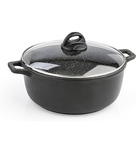Woll Nowo Vaso In Titanio 28 Cm – Con Coperchio Vetro, 6 Litri, Antiaderente, Per Gas Elettrico Alogeno - 4