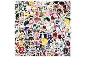 TACOMEXI My Hero Academia Sticker Pack 100 pezzi, vinile adesivo decalcomanie anime per bottiglie d'acqua laptop skateboard notebook, regalo per adulti bambini adolescenti