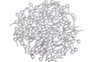 OUTUS 10 mm da Hoop 4 mm Gancio a Vite Occhielli a Vite Acciaio Inossidabile per La Resina, Gioielli, Perlina e Plastica, 100 Pezzi