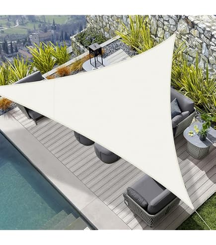 Tenda Vela Da Giardino Triangolare 6x6x6m In HDPE Crema - 6