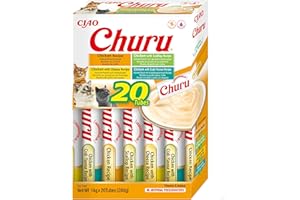 Churu by INABA Cat Treat - Chicken Variety Box - 1 Pack (20 x 14g total) / Soft & Creamy Cat Treat, Delicious & Healthy Snack, Purée Food Topper, Natural, Grain Free