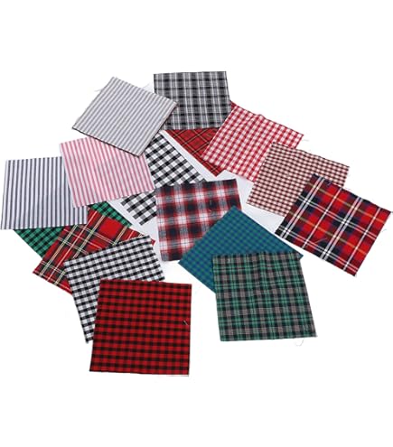 PH PandaHall Tissus En Coton à Carreaux Plaid Nœuds Tissus Coton Au