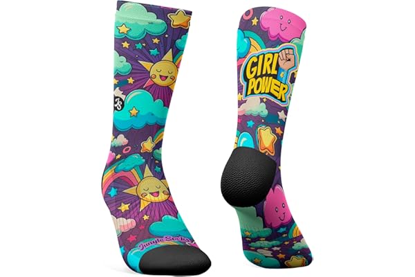 Jungle Socks Chaussettes de sport longues colorées et amusantes pour hommes et femmes, pour le CrossFit, le cyclisme, la course à pied, le VTT. Conçu en Europe.