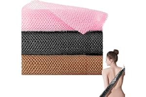 GOIEHIR 3 Piezas Africanas Esponja Red Larga, Africano Esponja de Baño, Esponja Exfoliante Africana, Para Hombres y Mujeres (Negro, Rosa, Café)
