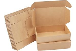 Kurtzy 20pz Scatole Regalo Cartone Marroni Kraft - Scatola Cartone con Coperchio 19 x 11 x 4,5 cm - Scatoline Portaconfetti e Scatole Bomboniere Facile Assemblaggio per Feste, Compleanni, Matrimonio