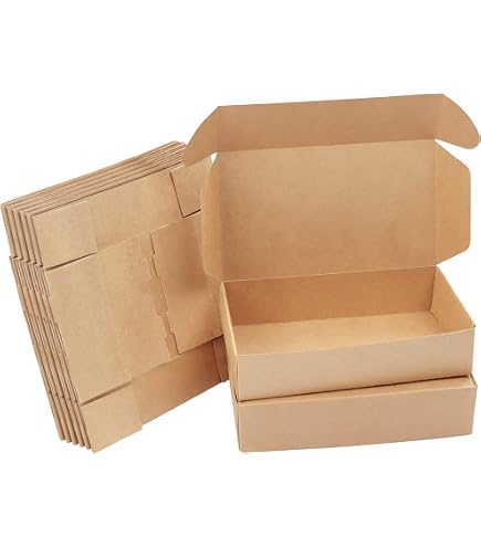 3 Scatole Regalo In Kraft Dekun – 20x20x10 Cm – Marroni Con Spago – Riciclabili E Facili Da Montare