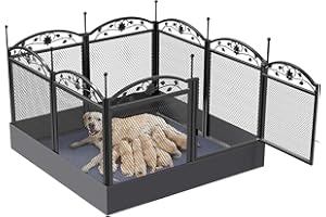 BingoPaw Parc Chien Intérieur XXL: Grand Enclos Chien Extérieur Pliable Caisse de Mise Bas avec Piquets de Fixation pour Chiens Chat Lapin 126x126x80cm