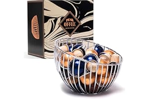 Peak Coffee Taza portadosis de café Compatible con todos los formatos de cápsulas y cápsulas | Almacenamiento y organización de cápsulas de café | Nespresso Vertuo Dolce Gusto Tassimo | Cromado