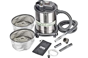 PowerSmith FENRIR PAVC102 10 Amp 4 Gallon Ash Vacuum with 2 Ash Filters, Silver