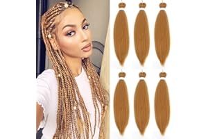 BLTYXT Pre stretched Braiding Hair 26'' Easy Braid 6 Packs Professional Itch Free Synthetic Fiber EZ Braids Yaki Texture Knotless Braiding Hair Extensions(27)