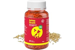 ANIMA-STRATH - Supplément de Levure Végétale - pour Chiens - 61 Micronutriments - Favorise la Santé - Garnitures de Nourriture pour Chiens - Végétarien - Granulés - 100g
