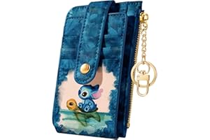 Koecya Slim Card Holder Wallet for Women - Teen Kids Girls Girly Leather Wallets for Ladies Female Cute Cartoon Tiny RFID Blocking Multi Credit CardHolder Bifold Purse Zipper Coin Pocket,Turtle