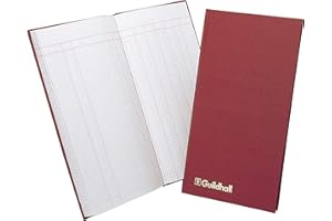 Exacompta - Ref T272Z - Guildhall - Case bound Hardback Petty Cash Book 298 x 152mmm, 1 Debit & 7 Credit Columns, Bound Maroon Vinyl Cover, 80 Pages 95gsm Ledger Quality Paper