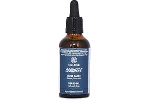 CELUXE Huile Barbe Homme Cashmere - Lissage, Croissance et Hydratation Naturelle - ARGAN BIO, JOJOBA, Vitamine E - VEGAN, 99.5% Ingrédients Naturels - Douceur et Soin Barbe - 50ml