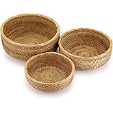 Rattan Serviertablett Mit Griff - Rundes Tablett 25cm Für Deko