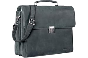 STILORD 'Johann' Classic Leather Briefcase with 15.6 inches Laptop Compartment Portfolio Men & Women Classic Design Satchel Business Work Bag Leather