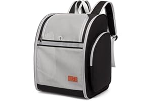 ZFSOCK Zaino Trasportino per Gatto Cani: Piccoli Animali Domestico Cane e Grande Gatti 10 KG Borsa Portatile Traspirante Pieghevole con Cinturino di Sicurezza Interno per Viaggo Campeggio - Nero