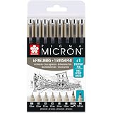 SAKURA Pigma Micron 3er Set – Stifte In 0,35 Mm, 0,45 Mm & 1,0 Mm, Schwarz, Dokumentenecht