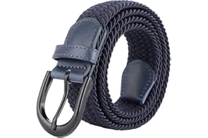 Mile High Life Cinturones elásticos trenzados Hebilla ovalada de cinturón sólido Punta de PU