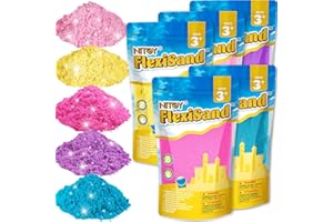 NiToy FlexiSand 11 lbs Moldable Self-Sticking Sand, Never Dries Out Fun for 3 Years and Up Kids Bulk Refill for Sensory Sand Box Toys, Ideal for Shaping, Squeezing and Rolling(5kg, Pink Shades)