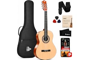 Pyle akustisk gitarr 1/2 storlek nybörjarkit – klassisk spansk nylonsträng akustisk för barn och ungdomar, 86 cm (34 tum) jun