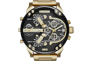 Diesel męski zegarek Mr. Daddy, kwarcowy mechanizm wielofunkcyjny z paskiem ze stali szlachetnej