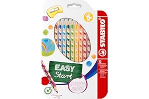 STABILO EASYcolors - Matita colorata Ergonomica - per Mancini - Astuccio da 12 + temperino - Colori assortiti