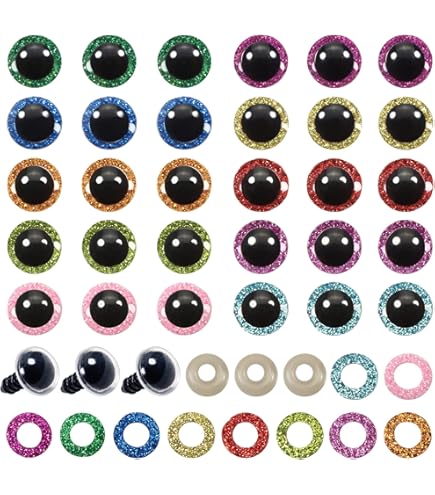 TOAOB 60 sets Glitter Veiligheidsogen met Sluitringen Amigurumi Ogen 20 mm Kunststof Trapeziumvormige Poppenogen voor Gehaakte Marionet Pluche Dier TOAOB 60 sets Glitter Veiligheidsogen met Sluitringen Amigurumi Ogen 20 mm Kunststof Trapeziumvormige Poppenogen voor Gehaakte Marionet Pluche Dier