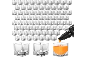 ATOMUS 200pcs Transparente Tattoo Tinte Tassen Quadratische klare Pigment Cup Eiswürfel Form Plastiktinte Behälter Tattoo Zubehör Permanent Make-up Pigment Clear Halter