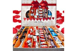 IAMI Caja Chocolatinas Regalo - Más de 80 Chocolatinas y Bombones para Regalar - Kinder Bueno, Kinder Chocolate, Toblerone, Snickers, Twix, Merci, Bombones Milka, Perfecto como Regalo Original.