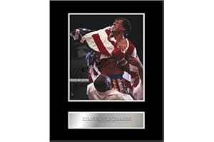 ICONIC PICS Montage Photo avec Autographe de Sylvester Stallone dans Rocky IV