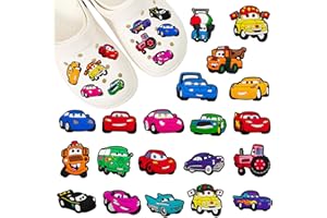 kurkip 20pcs Cartoon Cars Shoes Charms Cartoon Shoes Decoration Anime Shoelace Accessories Cartoon PVC Shoes Charms for Girls Boys Birthday Gift for Children Party Favor