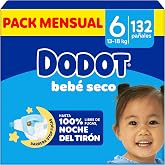 Dodot Baby-Dry Diapers, Size 6 (13-18 kg), 132 Nappies + 1 Pack of 10 Aqua | Up to 100% Leak Free at Night, Includes 10 Bonus