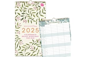 Everyday Calendario 2025 per Due Boxclever Press. Calendario 2025 da muro da Gen - Dic ’25. Calendario famiglia 2025 a 4 colonne. Planner mensile sottile, misura 22 x 39 cm