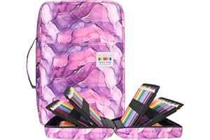 BOMKEE Trousse à Crayons Grande Capacité, 304 Fentes Sac à Crayons de Dessin Grande Capacité Pochette à Crayons de Couleur Organisateur Multicouche pour étudiant Artiste, Enfants et Adultes